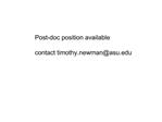 Post-doc position available contact timothy.newmanasu