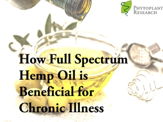 How Full Spectrum Hemp Oil is Beneficial for Chronic Illness