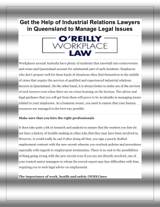 Get the Help of Industrial Relations Lawyers in Queensland to Manage Legal Issues