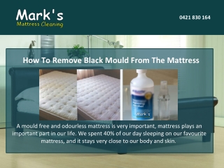 How To Remove Black Mould From The Mattress?