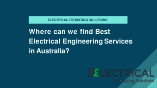 Where can we find Best Electrical Engineering Services in Australia?