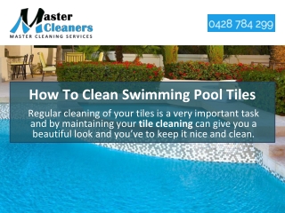 How To Clean Swimming Pool Tiles