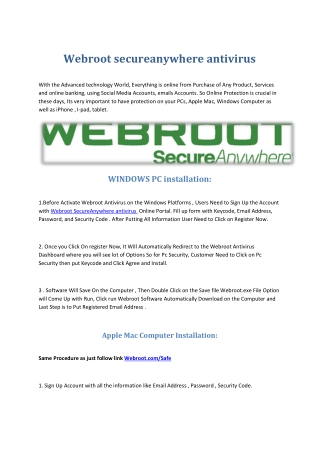 Webroot SecureAnywhere antivirus