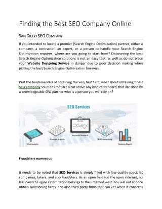 Finding the Best SEO Company Online