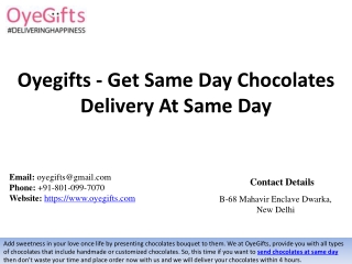 Oyegifts - Get Same Day Chocolates Delivery At Same Day