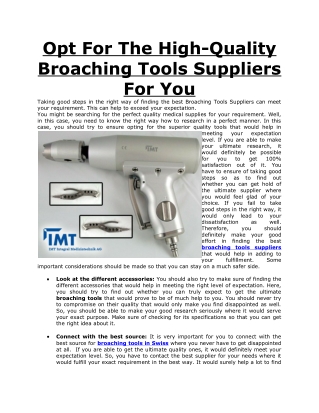 Opt For The High-Quality Broaching Tools Suppliers For You