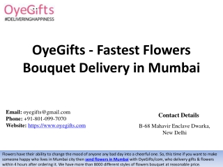 OyeGifts - Fastest Flowers Bouquet Delivery in Mumbai