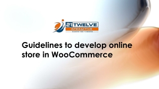 Guidelines to develop online store in Woocommerce