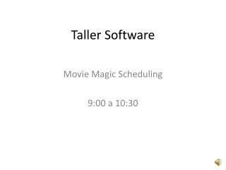 Movie Magic Scheduling