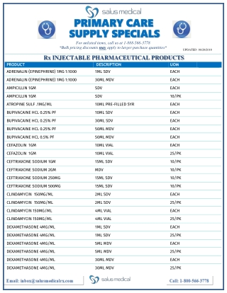 Pharmaceutical Wholesalers in USA | Primary Care Practice Supplies - Slaus Medical LLC