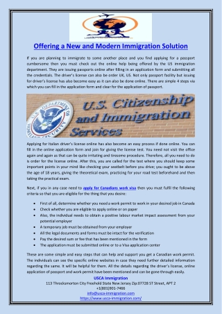 Offering a New and Modern Immigration Solution