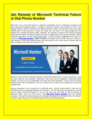 Get Remedy of Microsoft Technical Failure to Dial Phone Number