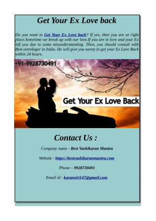 Get Your Ex Love back