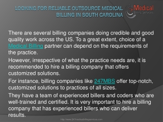 Looking for Reliable Outsource Medical Billing In South Carolina