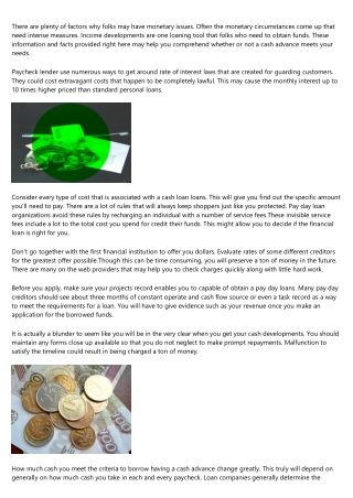 Don't Get Captured Within The Capture Of Money Advancements