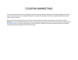 COUPON MARKETING