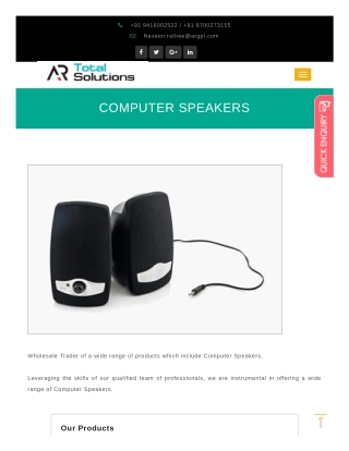 Computer speakers in haryana | Computer speakers wholesaler in haryana | Computer speakers trader in haryana | AR Total