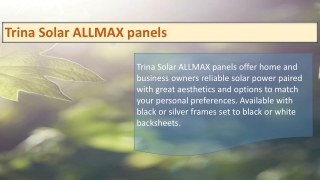 Trina Solar ALLMAX panels