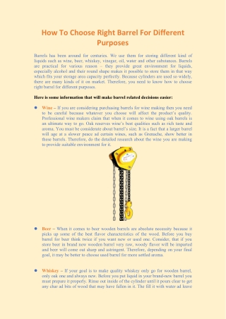 How To Choose Right Barrel For Different Purposes