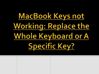 MacBook Keys not Working: Replace the Whole Keyboard or A Specific Key?