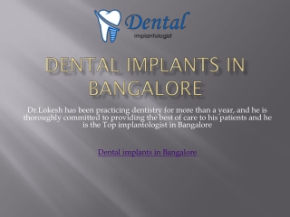 Dental implants in Bangalore