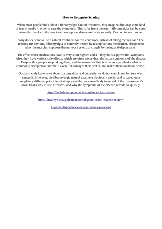 How to Recognize Sciatica