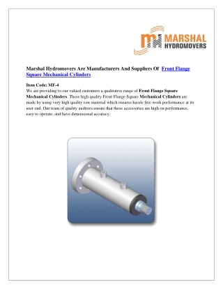 Front Flange Square Mechanical Cylinders | Marshal Haydromovers