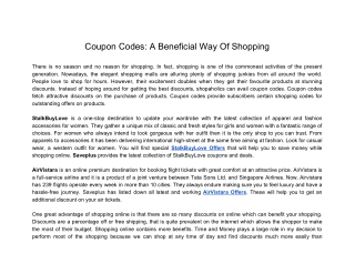 Coupon Codes: A Beneficial Way Of Shopping