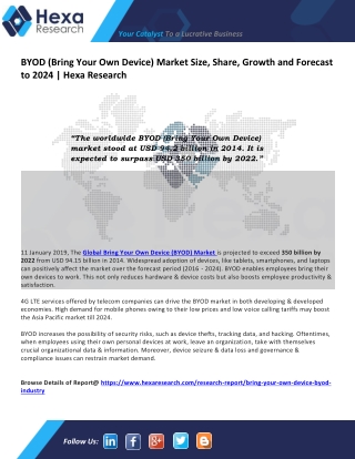 Bring Your Own Device Market Size, Industry Trends and Analysis | Hexa Research