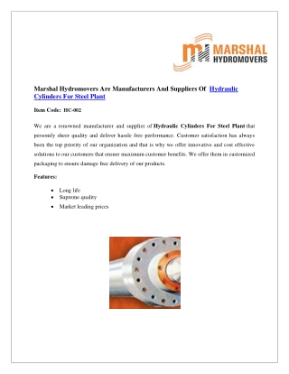 Front Flange Square Mechanical Cylinders | Marshal Haydromovers