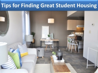 Tips for Finding Great Student Housing