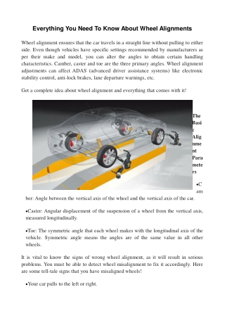 Everything You Need To Know About Wheel Alignments