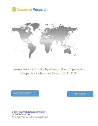 Automotive Head-Up Display (HUD) Market to Reach US$ 2.09 Bn by 2022