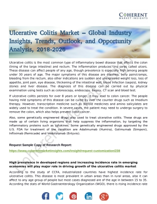 Ulcerative Colitis Market – Global Industry Insights, Trends, Outlook, and Opportunity Analysis, 2018-2026