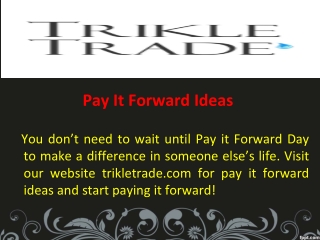 Pay It Forward Ideas