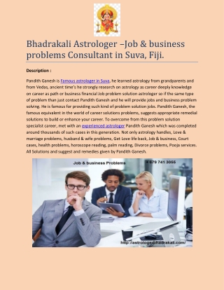 Top Astrologer in Suva - Astrologer Bhadrakali