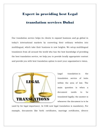 Legal Translation Services UAE