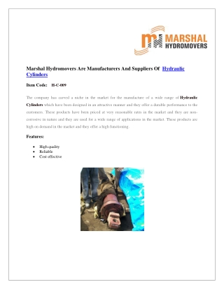 Hydraulic Cylinder|Marshal Haydromovers