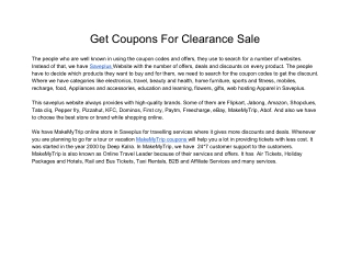 Get Coupons For Clearance Sale