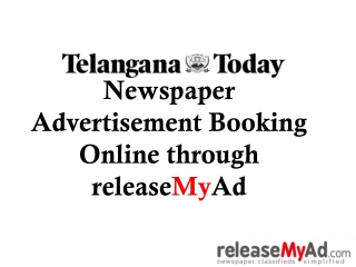 Telangana Today Newspaper Advertisement