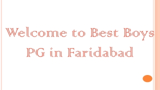 Best PG for boys in Faridabad