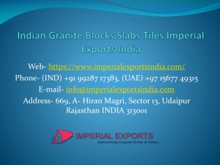 Indian Granite Blocks Slabs Tiles Imperial Exports India