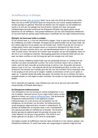 De koffiecultuur in Ethiopië
