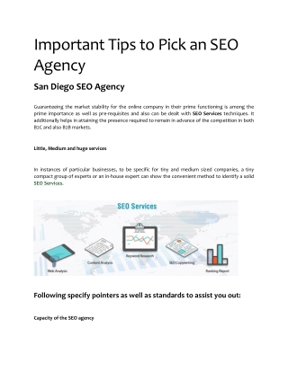 Important Tips to Pick an SEO Agency