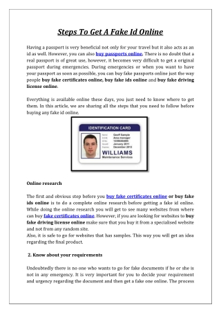 Steps To Get A Fake Id Online