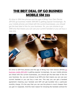 THE BEST DEAL OF GO BUSINESS MOBILE SIM $55