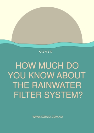 How Much Do You Know About The Rainwater Filter System?