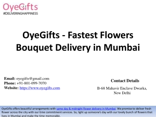 OyeGifts - Fastest Flowers Bouquet Delivery in Mumbai