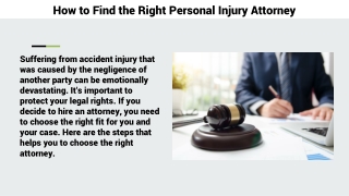 How to Find the Right Personal Injury Attorney