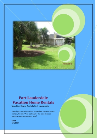 fort lauderdale vacation home rentals